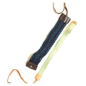 Set of 2 Hand Sewn Oaxacan Leather Bracelets